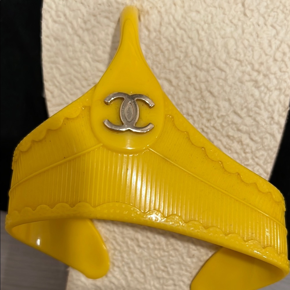 Chanel Yellow Slide Sandals - Picture 3 of 4